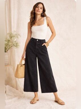 Maeve Free Equinox Denim Trousers Size 28, boho, cropped, chic